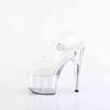 Pleaser - ADORE708VL Sandale à bride à la cheville, Pole dance chaussures - Transparent Product image